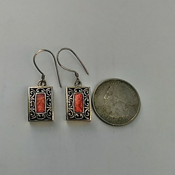 NEW 925 sterling silver earing with coral - Picture 4 of 4